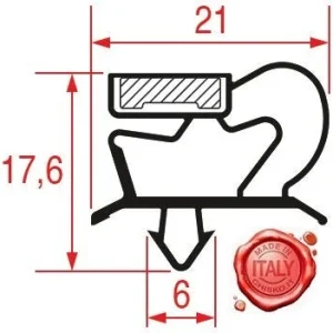 GUARNIZIONE AD INCASTRO 1508x668 mm Codice profilo 1001 magnetica