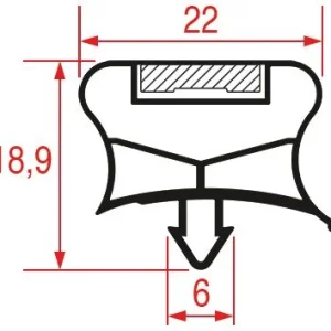 GUARNIZIONE 3 LATI 1930x1025x1930 mm magnetica
