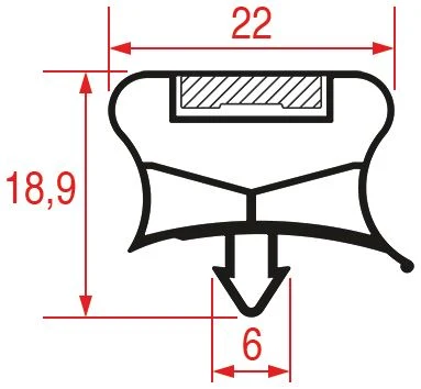 GUARNIZIONE 3 LATI 1930x1025x1930 mm magnetica