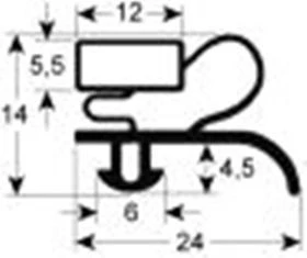 guarnizione per frigoriferi profilo 9012 lar. 388mm l 616mm misura innesto