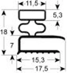 guarnizione per frigoriferi profilo 9031 lar. 605mm l 1590mm dimensione esterna