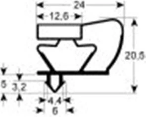guarnizione per frigoriferi profilo 9043 lar. 676mm l 1570mm misura innesto