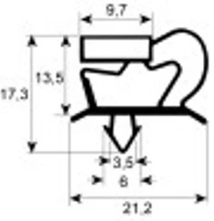 guarnizione per frigoriferi profilo 9048 lar. 395mm l 711mm misura innesto