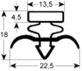 guarnizione per frigoriferi profilo 9171 lar. 508mm l 712mm misura innesto