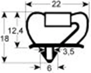 guarnizione per frigoriferi profilo 9237 lar. 990mm l 2200mm misura innesto