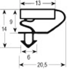 guarnizione per frigoriferi profilo 9703 lar. 281mm l 424mm misura innesto