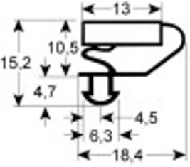 guarnizione per frigoriferi profilo 9703 lar. 428mm l 701mm misura innesto