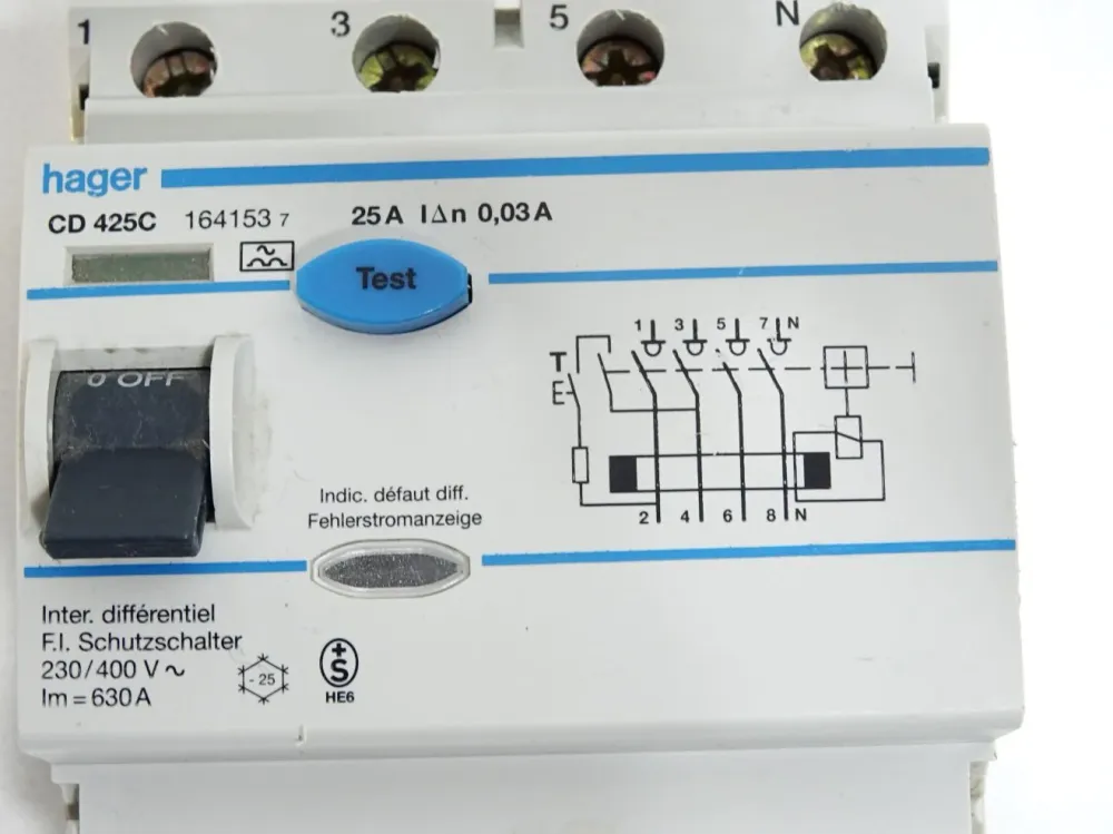 Hager 164153 CD425C 25A 0,03A Fehlerstrom-Schutzschalter