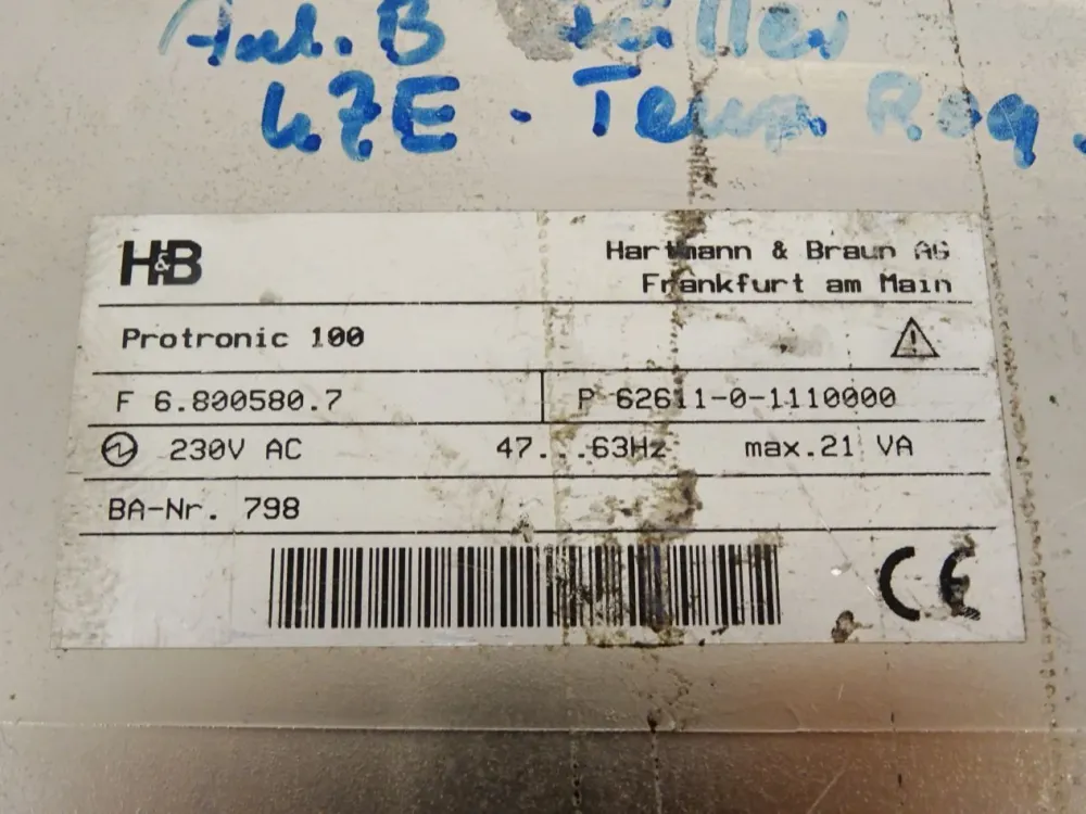 HB Hartmann & Braun ABB Protronic100 P 62611-0-1110000