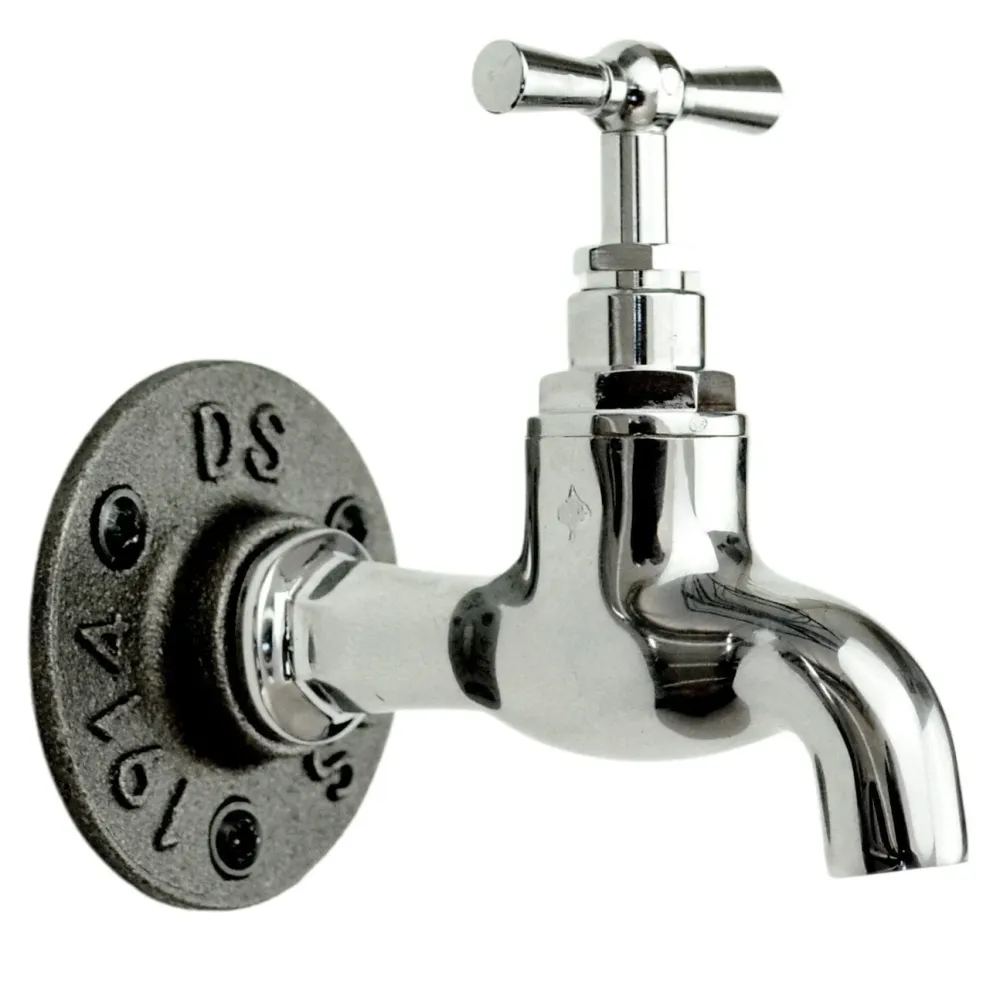Hook, Appendiabiti da parete con rubinetto ottone cromato lucido Home Invasion