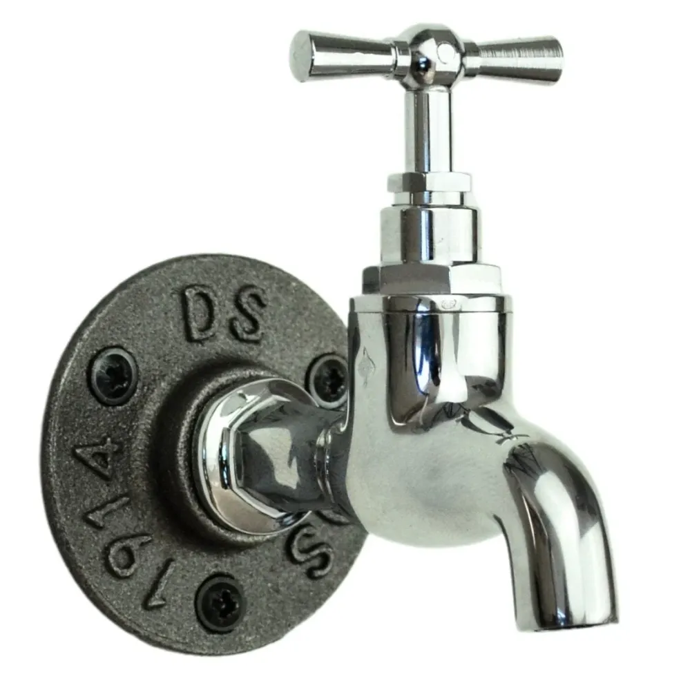 Hook, Appendiabiti da parete con rubinetto ottone cromato lucido Home Invasion