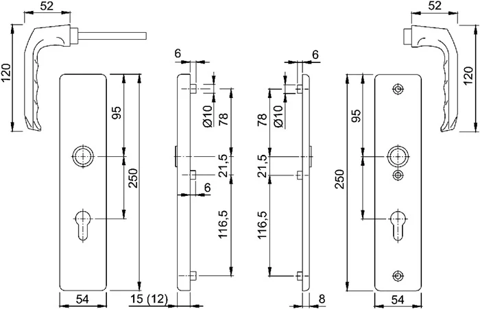HOPPE Mobili di sicurezza London 113/2221A/2440 Alluminio F2 ( 3000250104 )