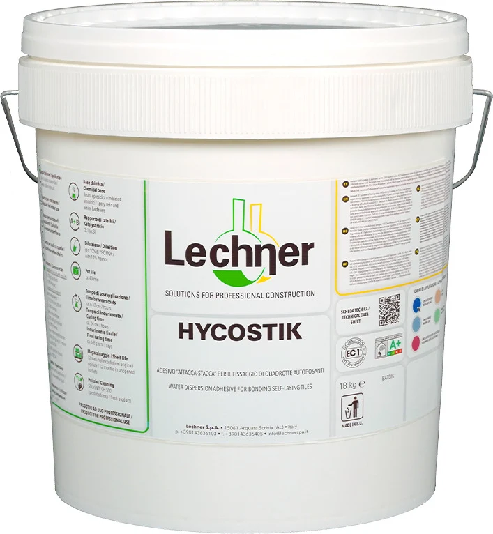 HYCOSTIK 5KG Adesivo collante attacca e stacca ideale per pavimenti pvc e cushion (consumo 100g/mq)