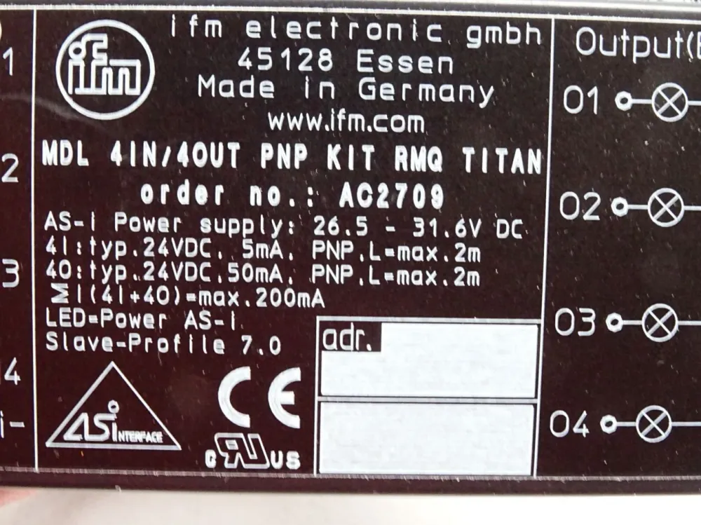 Ifm electronic AC2709 AC 2709 AS-Interface Platinenmodul CabinetModule 4DI 4DO T W / Neu OVP