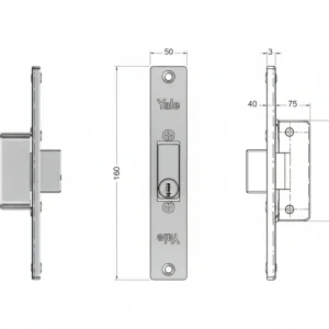 Incontro Elettrico Simmetrico Reversibile Con Fermo 67F0 Cm.16 Acciaio Finitura Grigio (Y67F0504) Yale