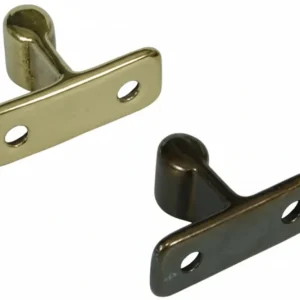 Incontro Legno Per Pinza Fermaporta- - Mm.35X23X14H. Ottone Lucido - 10 Pezzi