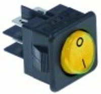 interruttore basculante dimensioni di montaggio 27,8x25mm giallo 2no 250v
