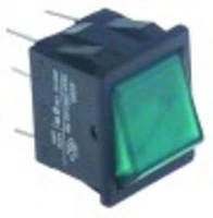 interruttore basculante dimensioni di montaggio 28x22mm verde 2no 250v 16a