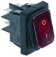 interruttore basculante dimensioni di montaggio 30x22mm rosso 2no 230v 16a