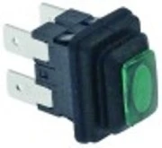 interruttore pressione dimensioni di montaggio 19x13mm verde 2no 250v 16a