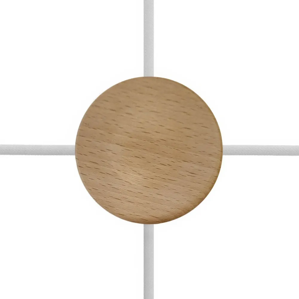 Kit Mini rosone cilindrico legno 4 fori laterali (scatola di derivazione) - Neutro