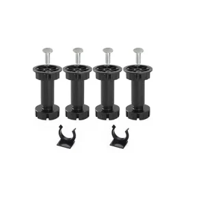 KIT 4 PIEDI TONDI REGOLABILI CUCUNA CON VITI E CLIP BATTISCOPA H 120 MM