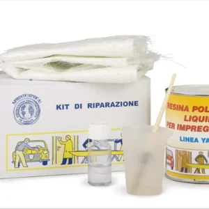 Kit riparazione vetroresina completo nautica lana di vetro auto barche barca