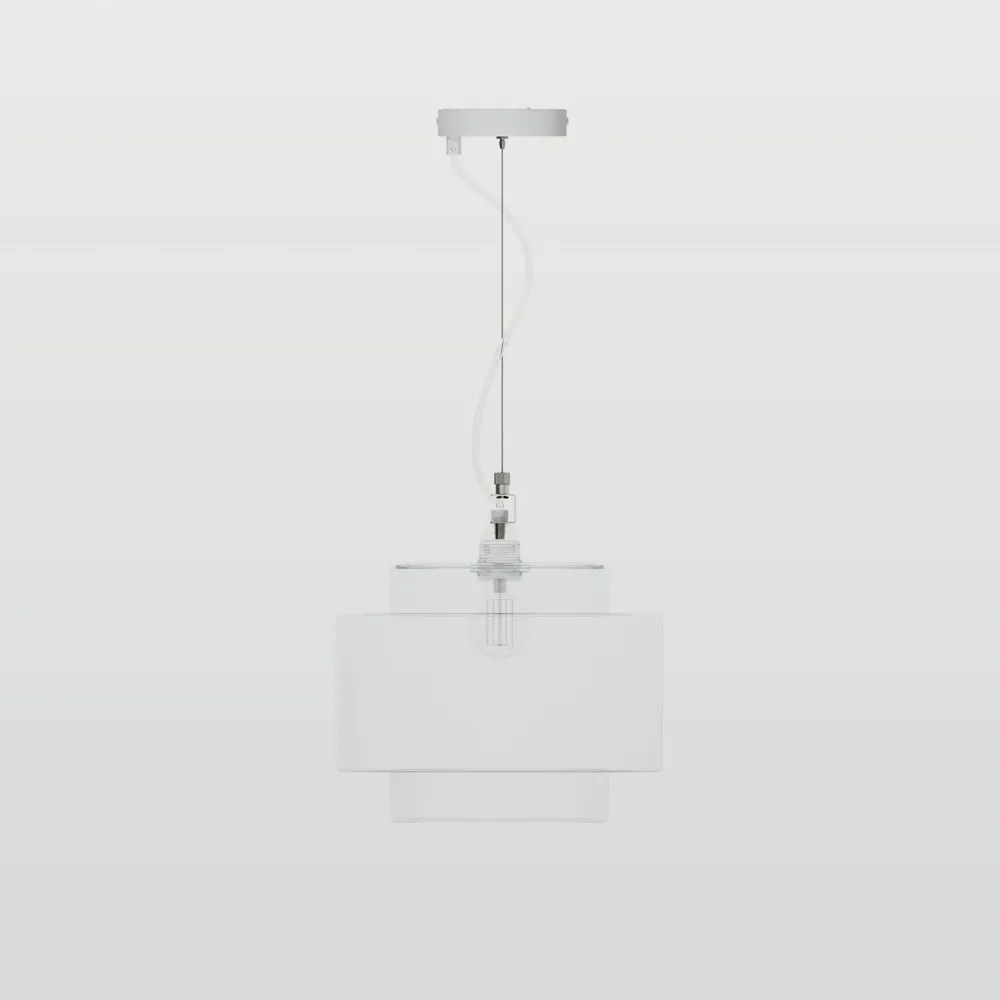 Kit Rosone Ø 120 mm con sospensione acciaio e bilanciatore millimetrico - Bianco Opaco