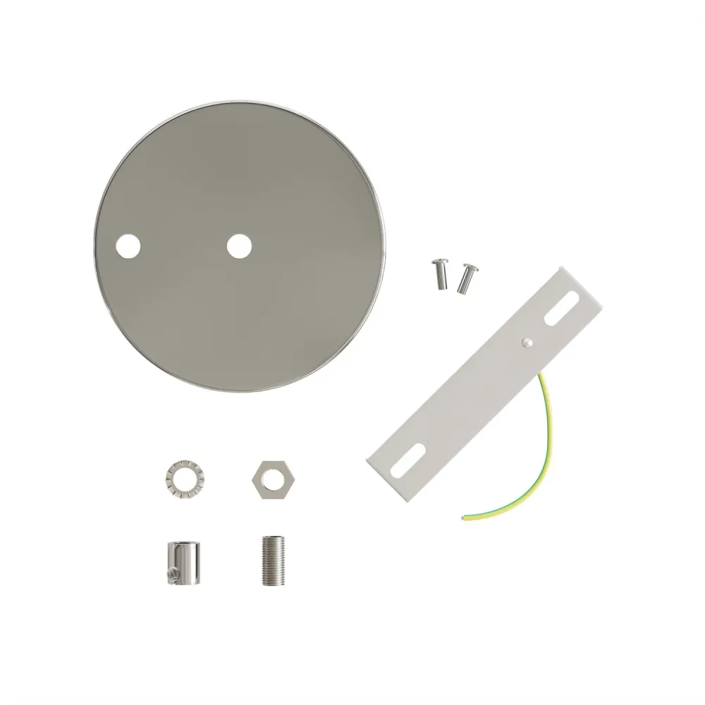 Kit rosone cilindrico metallo Ø 120 mm 2 fori centrali e decentrati - Cromo