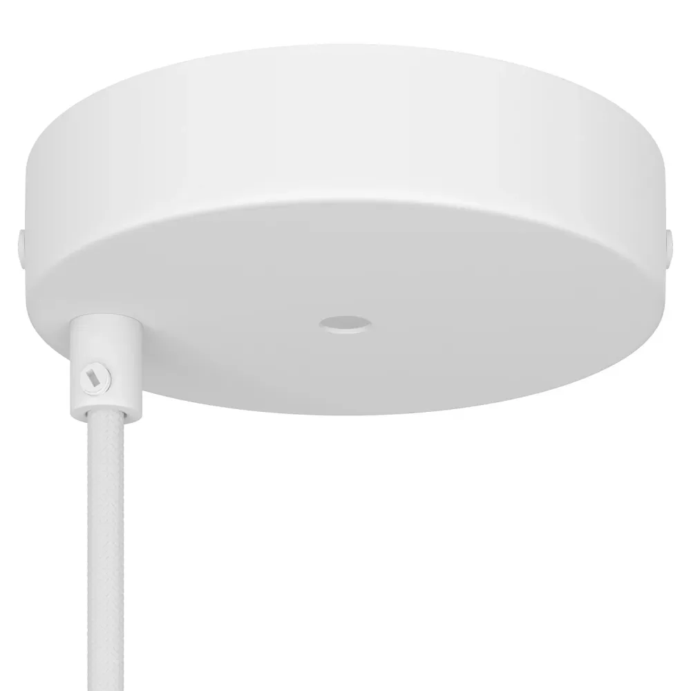Kit rosone cilindrico metallo Ø 120 mm 2 fori centrali e decentrati - Bianco Opaco