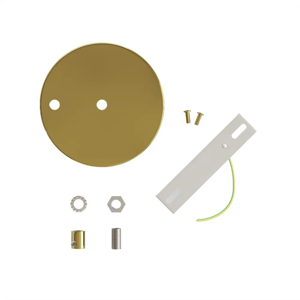 Kit rosone cilindrico metallo Ø 120 mm 2 fori centrali e decentrati - Ottone