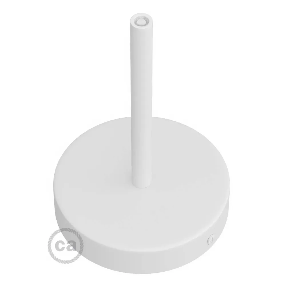 Kit rosone cilindrico metallo con serracavo da 15 cm - Bianco opaco