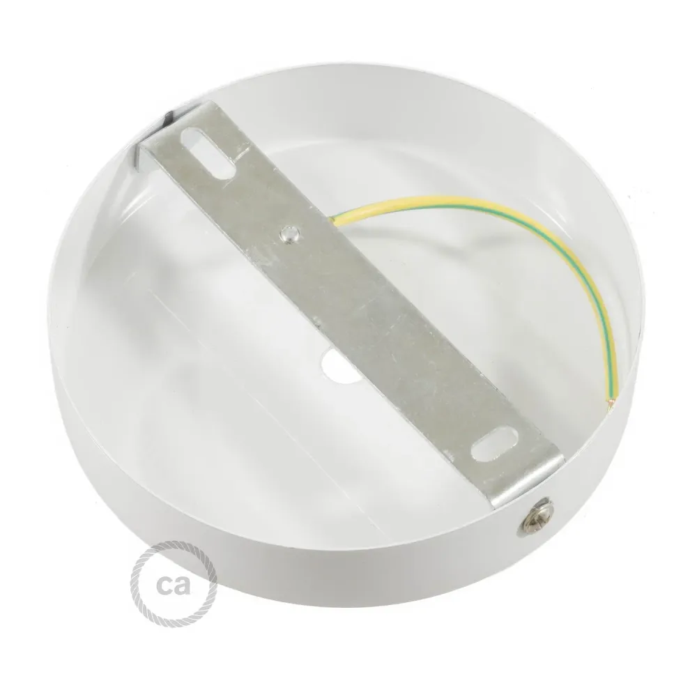 Kit rosone cilindrico metallo con serracavo da 15 cm - Bianco opaco
