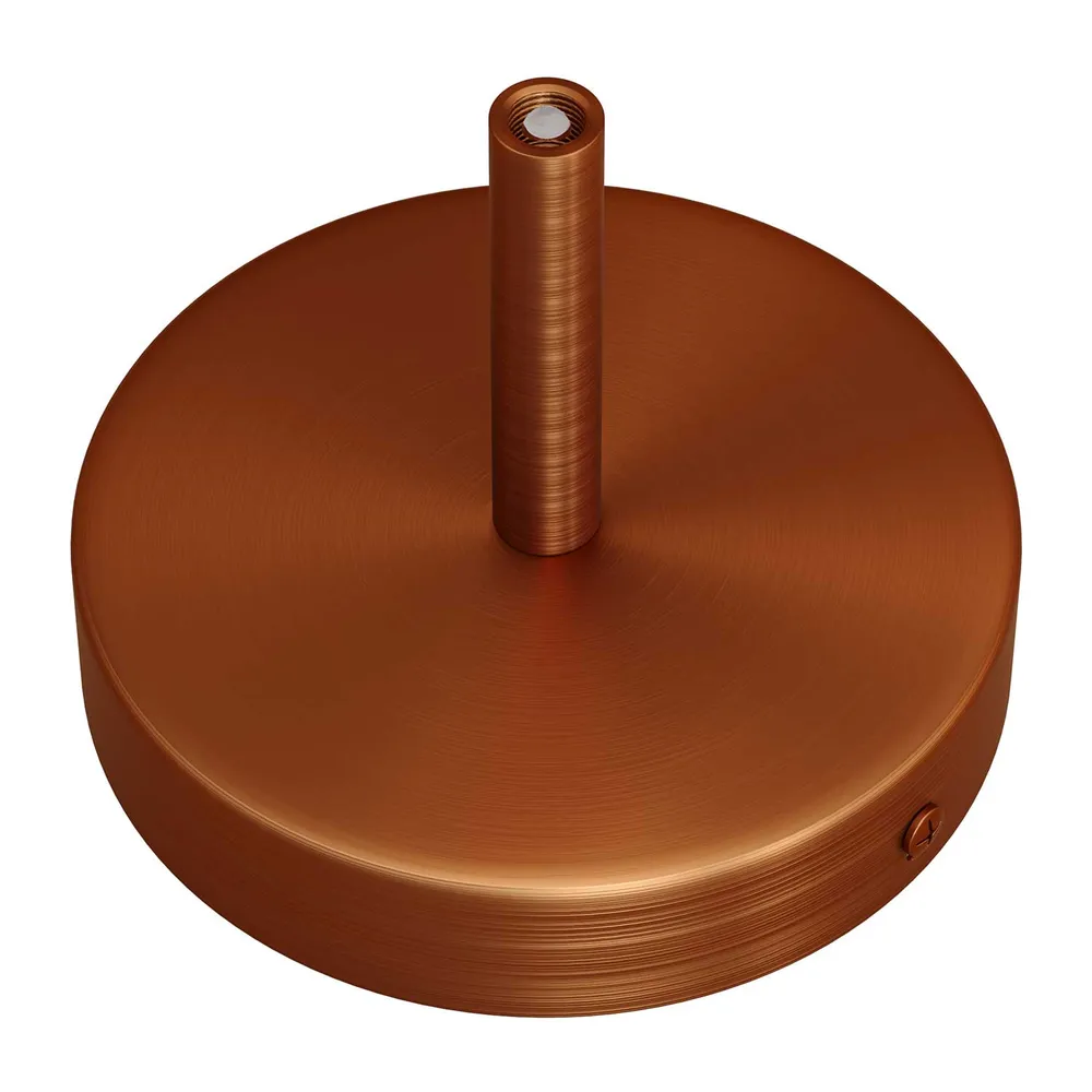 Kit rosone cilindrico metallo con serracavo da 7 cm - Rame satinato