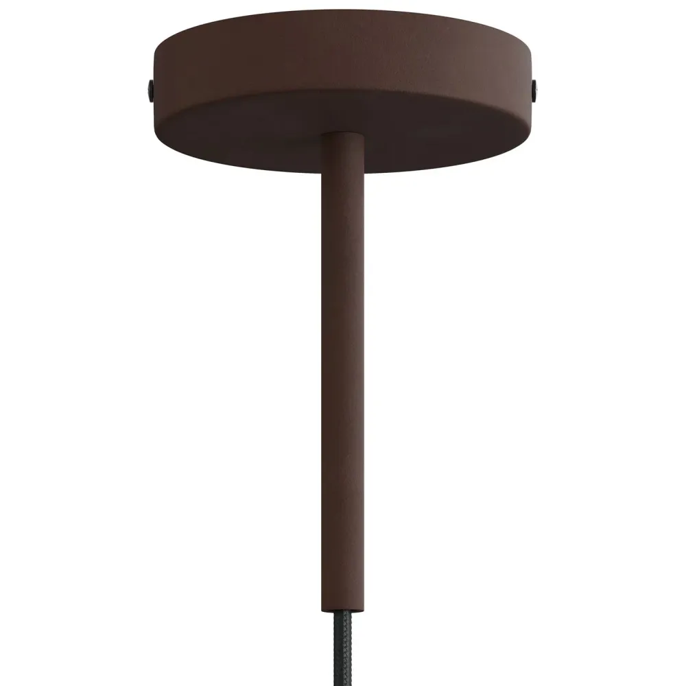 Kit rosone cilindrico metallo con serracavo da 15 cm - Ruggine scura verniciata