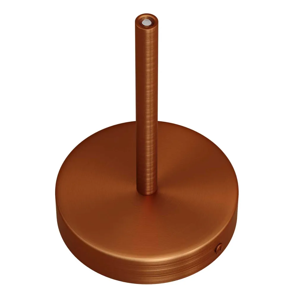 Kit rosone cilindrico metallo con serracavo da 15 cm - Rame satinato