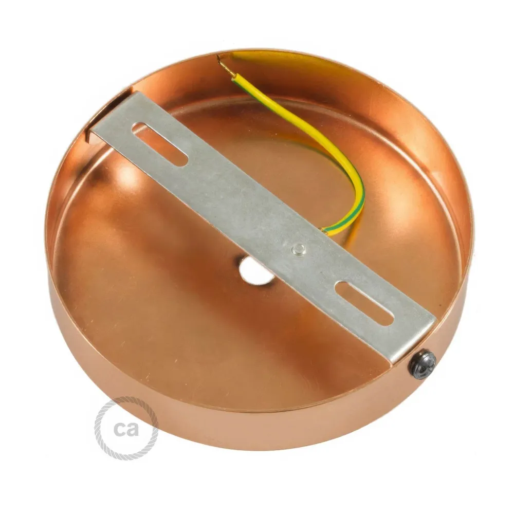 Kit rosone cilindrico metallo con serracavo da 15 cm - Rame satinato