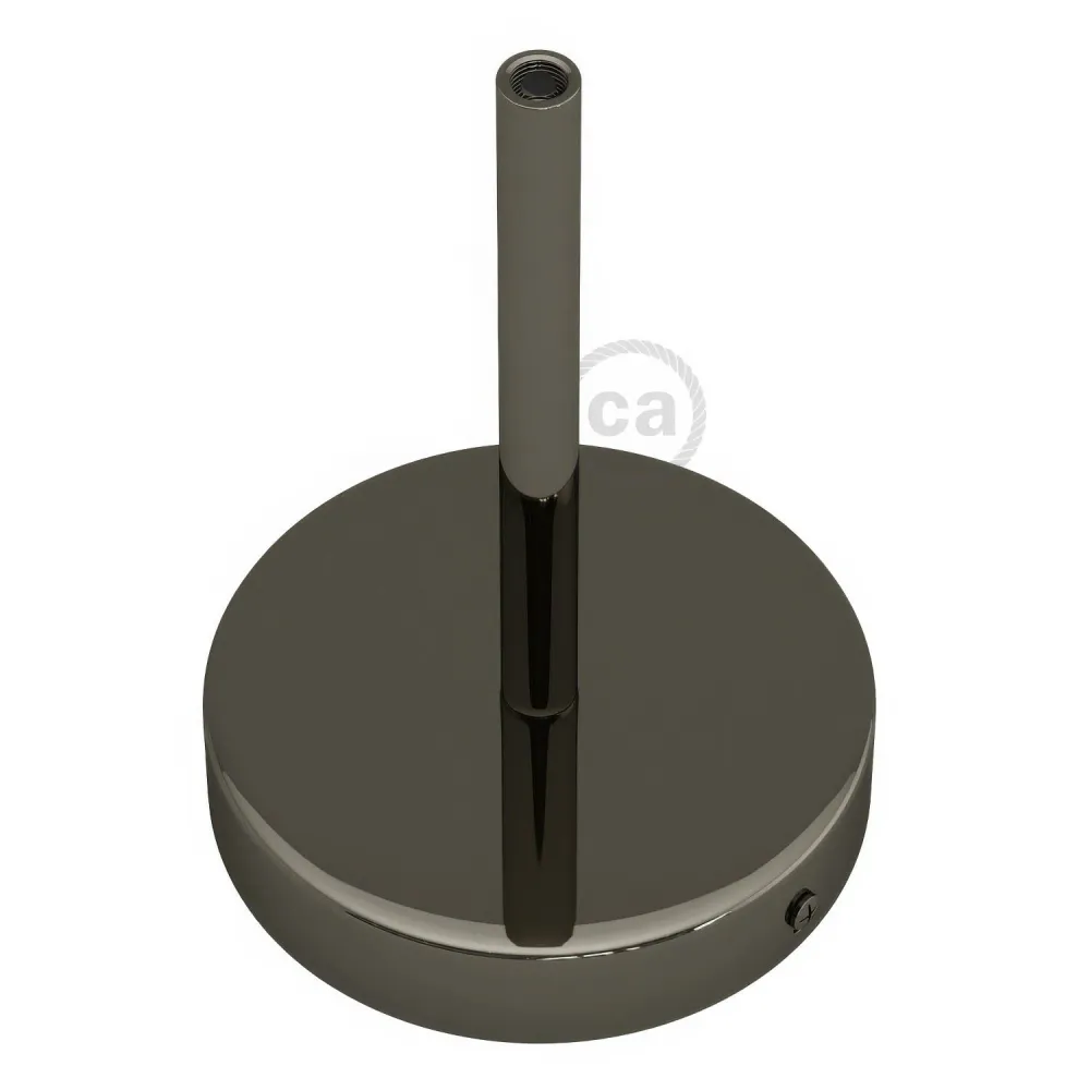 Kit rosone cilindrico metallo con serracavo da 15 cm - Nero perla