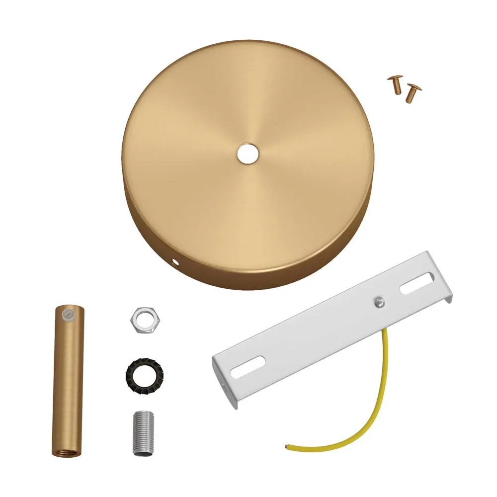 Kit rosone cilindrico metallo con serracavo da 7 cm - Bronzo satinato