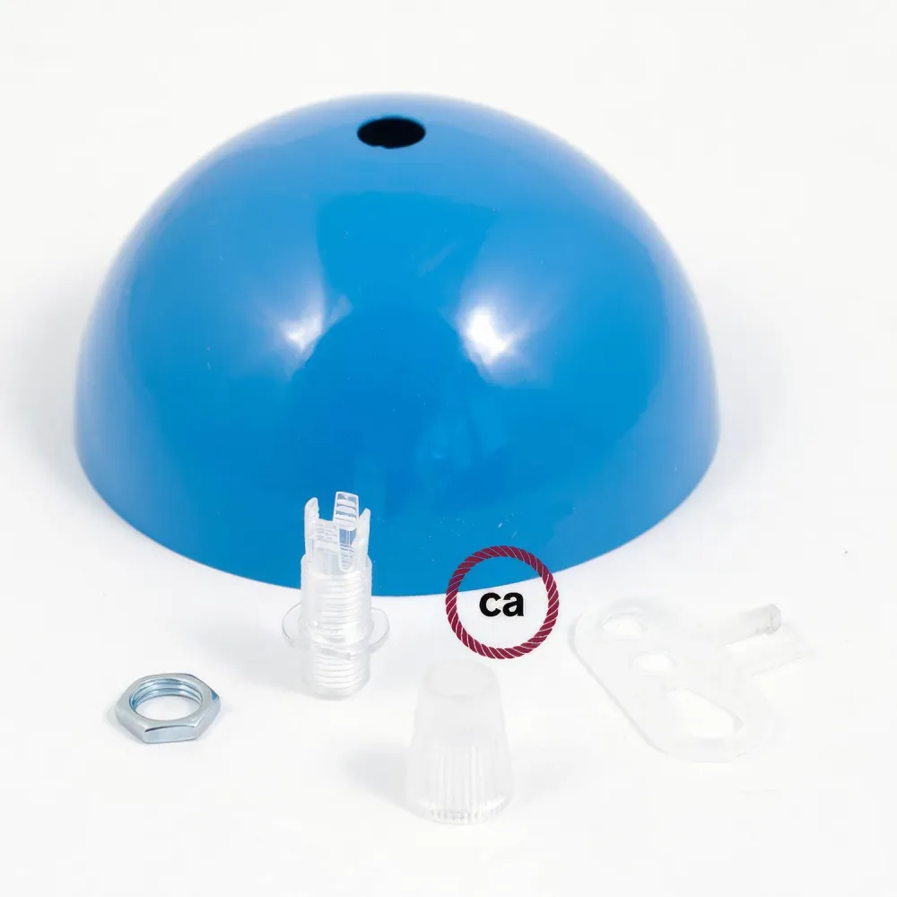 Kit rosone semisferico metallo verniciato - Azzurro