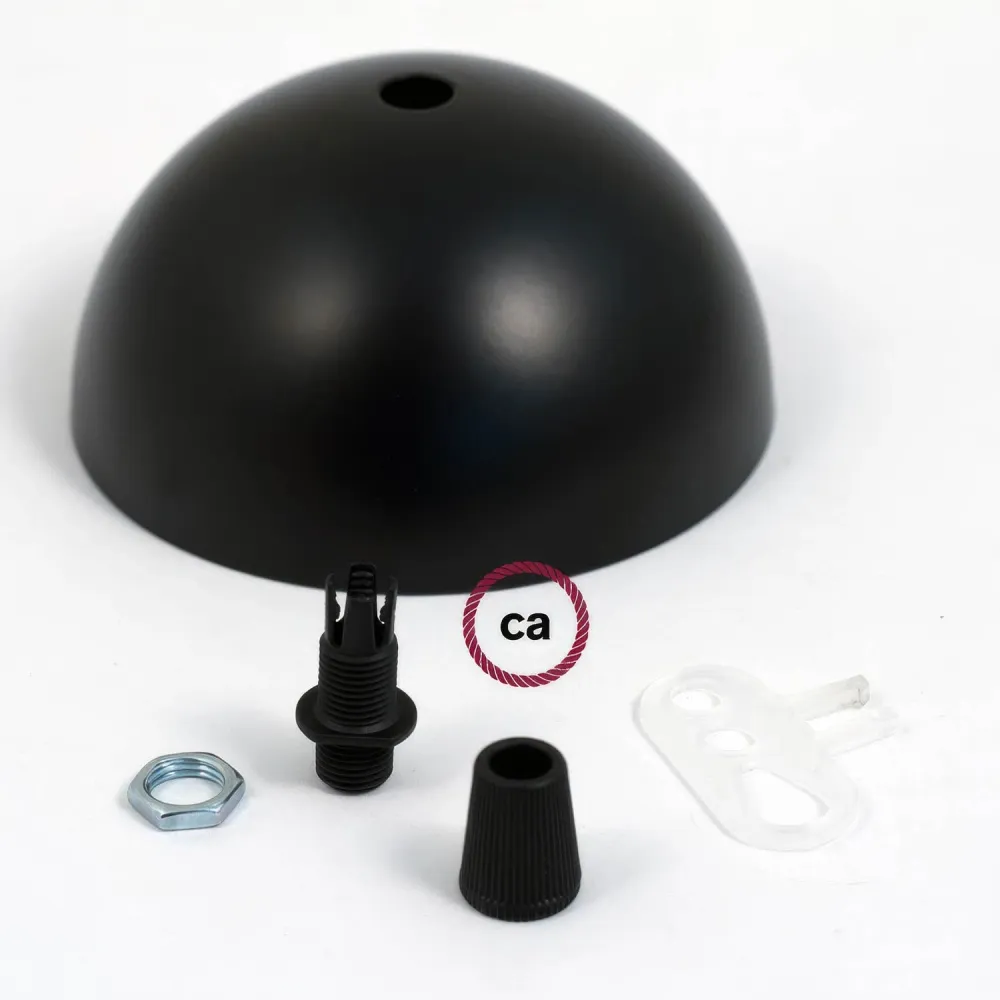 Kit rosone semisferico metallo verniciato - Nero