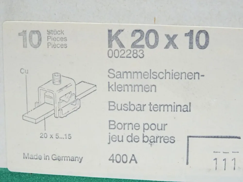 Klöckner Moeller K20 002283 Sammelschienen-klemmen / Inhalt : 10 Stück / Neu OVP