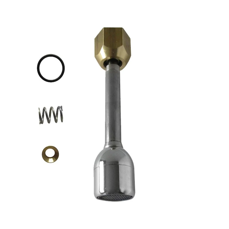 LANCIA ACQUA INOX DRITTA L.TOT=110 MM CON FRANGIACQUA CROMATO E DADO 3/8 NON CROMATO
