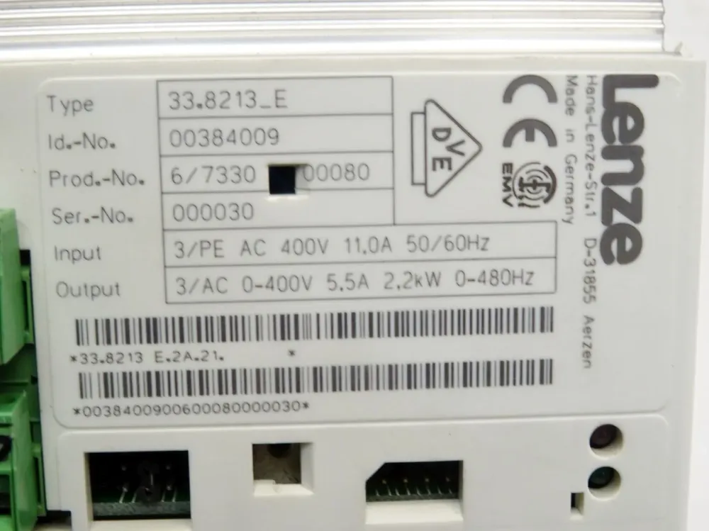 Lenze Frequenzumrichter 33.8213_E 00384009 E.2A.21 2.2kW