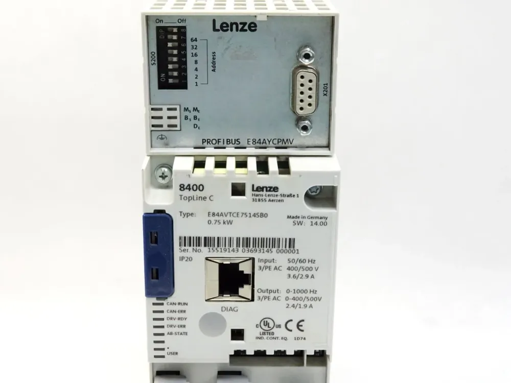 Lenze Frequenzumrichter 8400 TopLine C E84AVTCE7514SB0 0.75kW