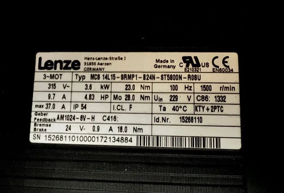 LENZE MCS14L15-SRMP1-B24N-ST5S00N-R0SU - Servomotor NEU-OVP