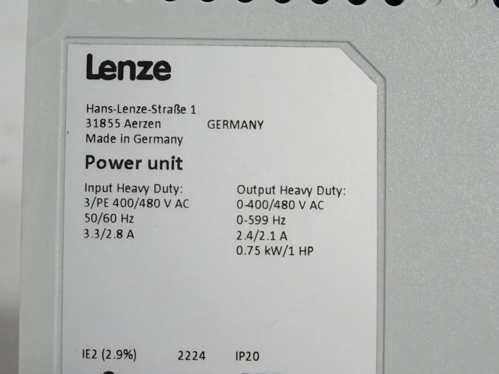Lenze Power Unit 0.75kW I5DAE175F10V10000S 13527231