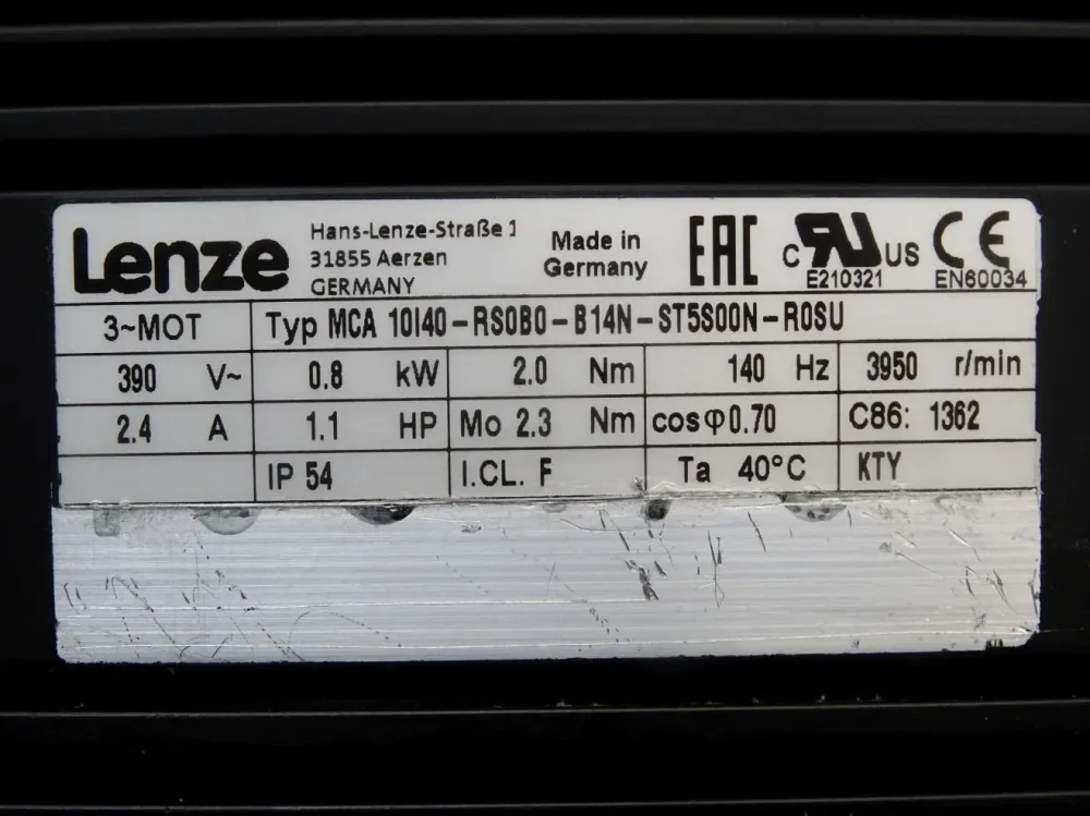 Lenze Servomotor MCA 10I40-RS0B0-B14N-ST5S00N-R0SU 3950min-1 MCA10I40-RS0B0-B14N-ST5S00N-R0SU / Neu