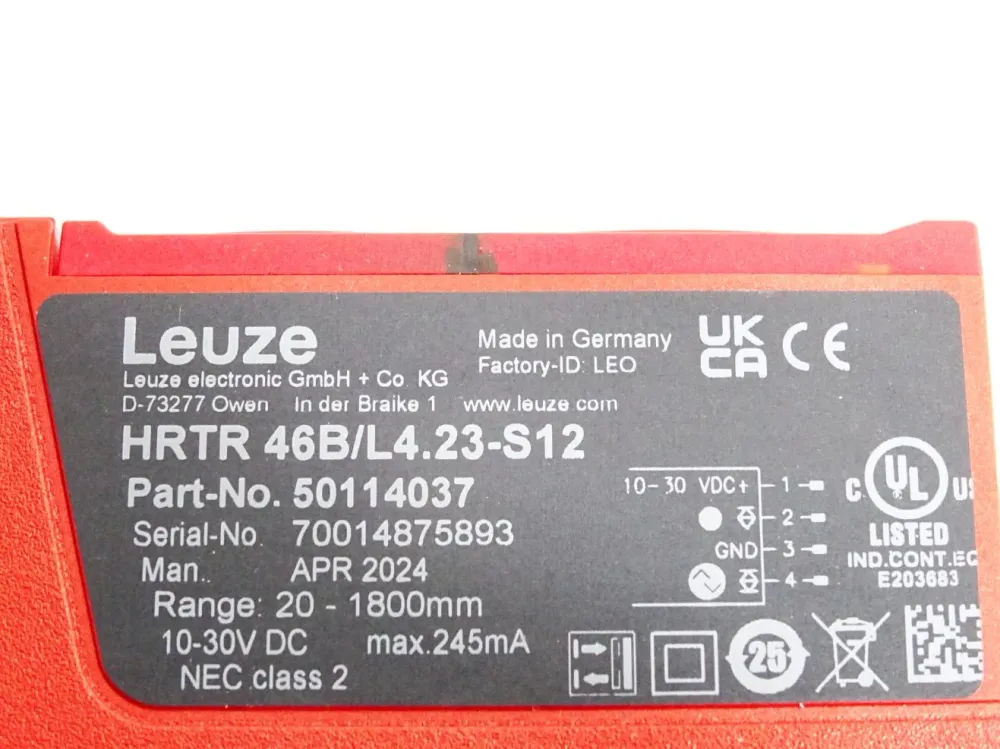 Leuze electronic 50114037 HRTR 46B/L4.23-S12 Taster Hintergrundausblendung