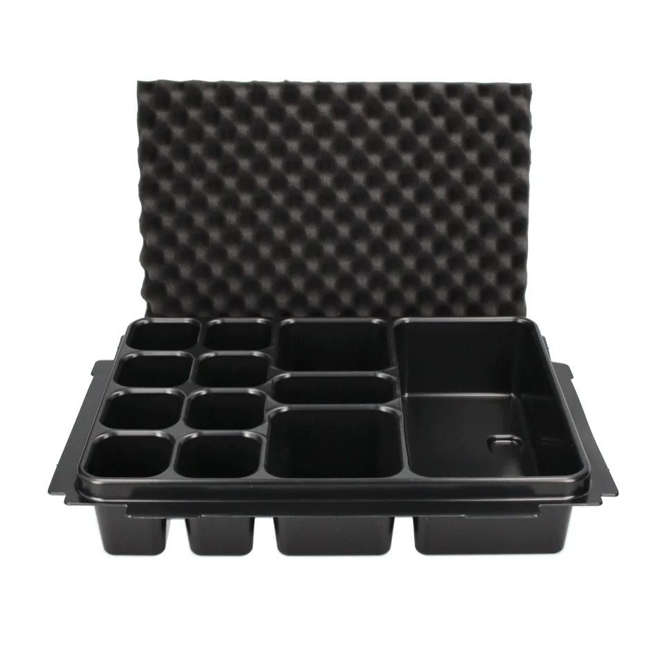 Makita P-83674 Inserto universale con 12 scomparti + Inserto schiuma per coperchio - per valigetta Makpac